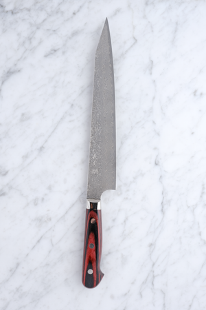 Yoshimi Kato VG-10 Damascus 250 K-Tip Sujihiki - Western