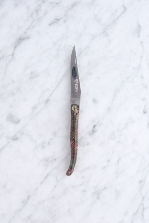 Laguiole Folding Knife 12cm - Red Stabilized Poplar Knot (Room Theme)