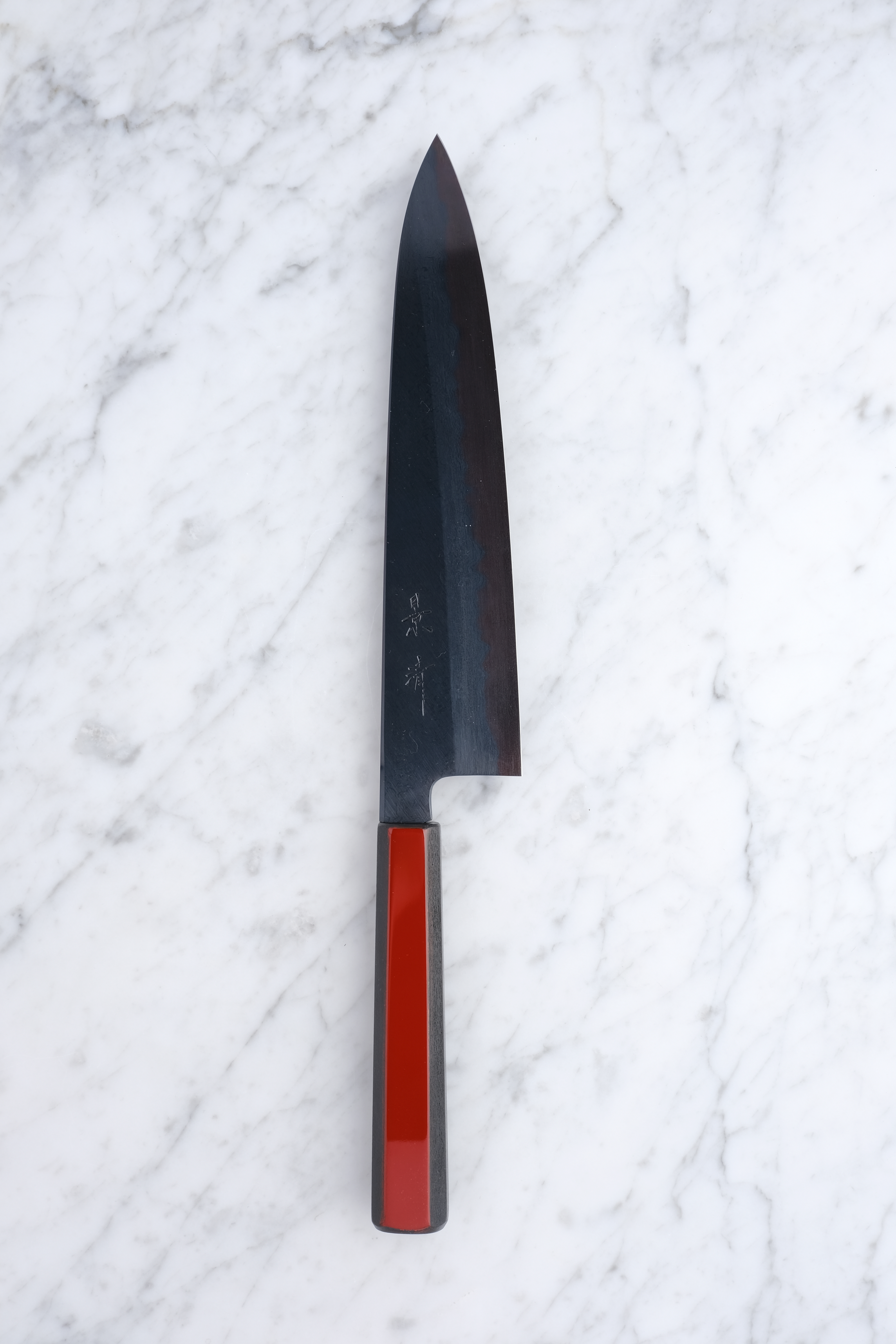 Kagekiyo - Blue #1 Black Damascus 240mm Gyuto - Akaro Handle