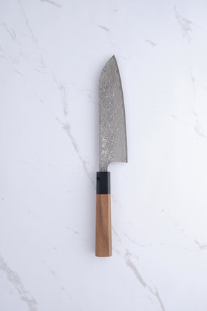 Yoshimi Kato SG2 Damascus - 170mm Santoku