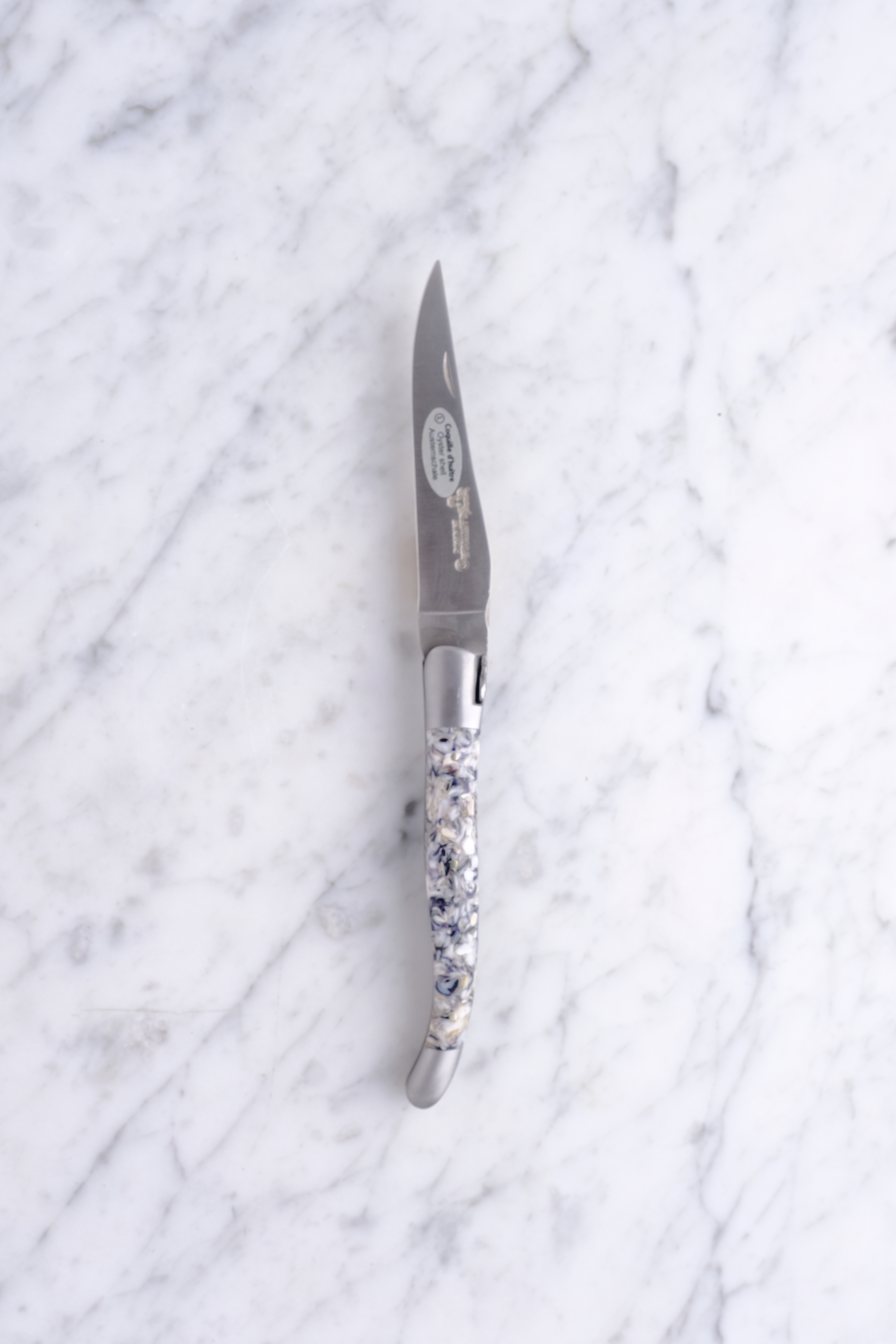 Laguiole Folding Knife 12cm - Oyster & Mussel Shells (Matte)