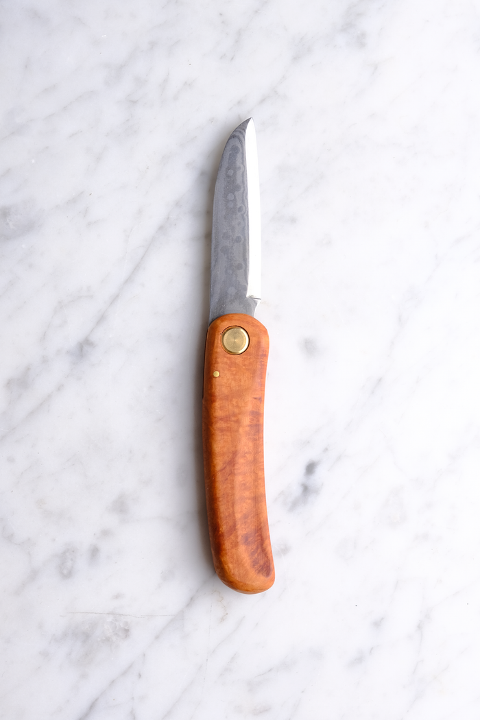 Asano Mokkousho Damaskus Foldekniv - Braier Wood